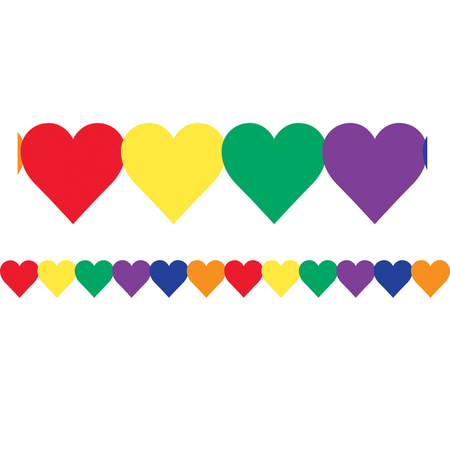 Hygloss Products Multi-Color Hearts Border, 36 Feet/Pack, PK6 33626